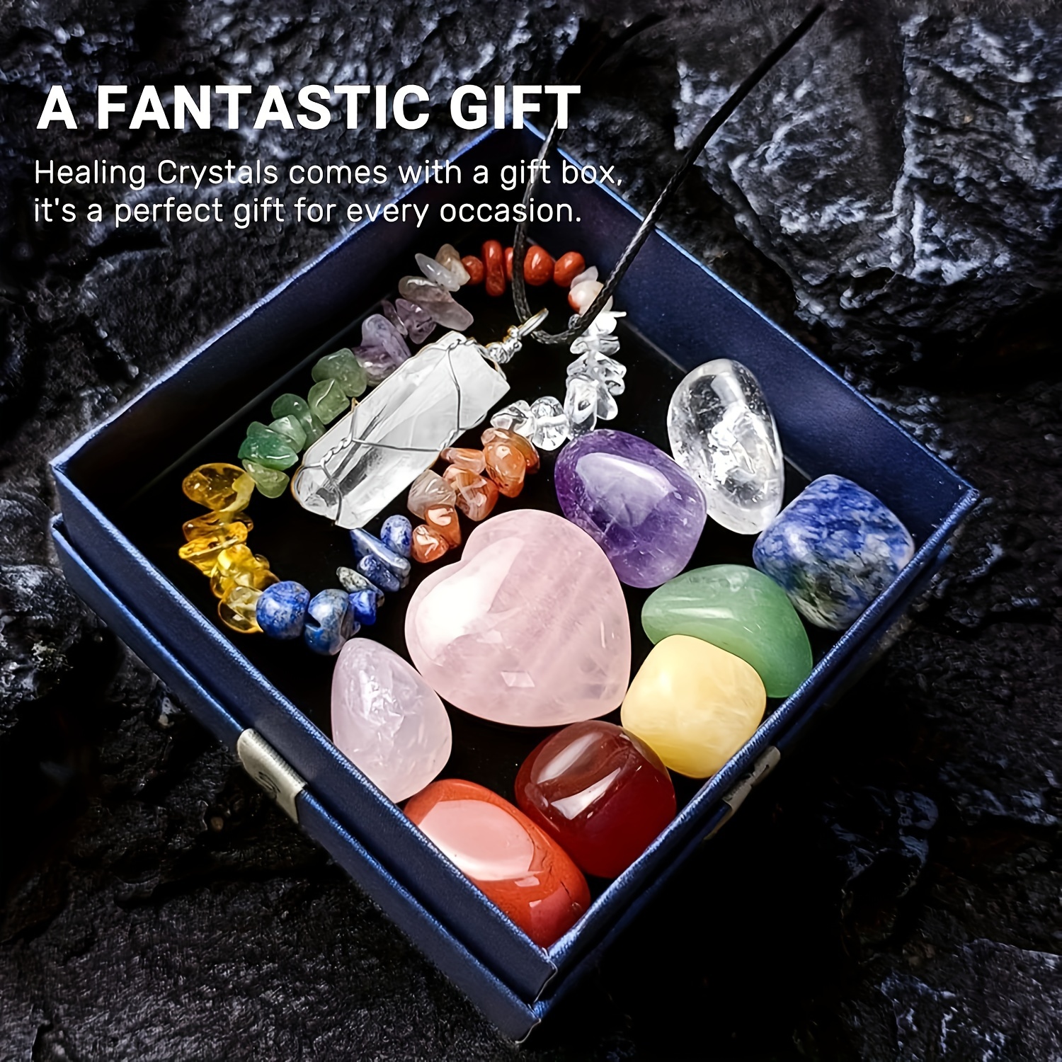 Chakra Stone Set Raw Bracelets Hexagonal Necklaces